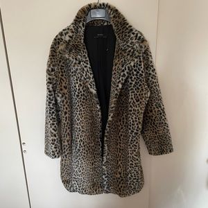 Zara Faux fur leopard coat